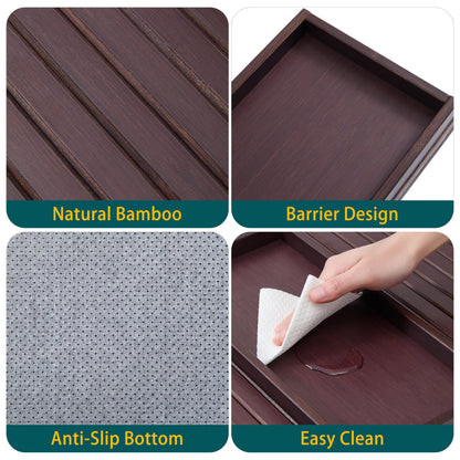 Bamboo Couch Arm Tray Table，Foldable Sofa Armrest Tray Table for Couch，Flexible and Anti-Slip Couch Arm Cup Holder，Portable Sofa Arm Chair Table for Drink,Cups, Eats，Snacks, Phone, Remote