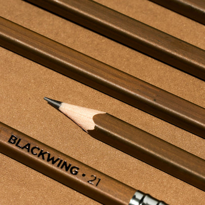 Blackwing Volume 21 - Set of 12 Pencils, Limited Edition, Woodworking Inspired, Square Barrel