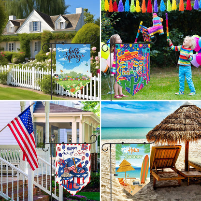 VitalCozy 20 Pieces Seasonal Garden Flags Set Holiday Outside Double Sided Yard Flags for Valentine Mardi Gras New Year All Festive Outdoor Lawn Decor