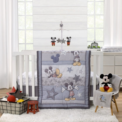 NoJo Disney Mighty Mickey Mouse and Grey Stars Plush Musical Mobile