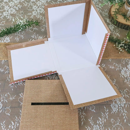 Kate Aspen Rustic Burlap & Lace Gift/Wedding Card Box, Money Box, Farmhouse Wedding Decorations For Reception - Also Perfect for Boho Baby Showers, Birthdays, Graduation