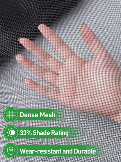 Stronger Garden Mesh Netting - 10 x 12 ft PP Nanocomposite Bird Net Barrier, Mosquito Netting Screen for Outdoor Plants Vegetables Patios Balconies Terraces, Shading Rate 33% (Black)