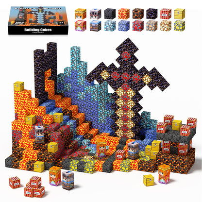 Cosminy 100PCS Magnetic Building Blocks, Magnetic Cubes STEM Sensory Toys, Magnetic Blocks Stacking Construction Toys for Kids Ages 3+, Birthday for Boys Girls