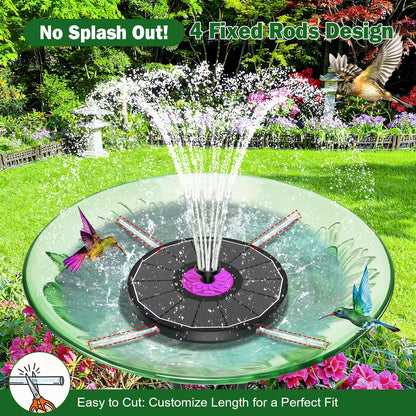 SZMP Powerful 3.5W Anti-Drift Solar Fountain for Bird Bath, Solar Powered Water Pump with 7 Nozzles, Bird Bath Fountain for Garden, Pool, Pond – Attracts Hummingbirds (Black)