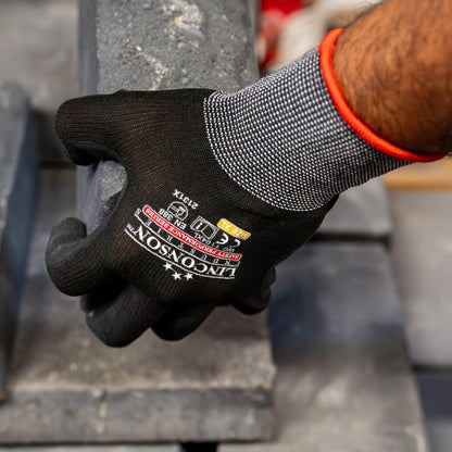 linconson 12 Pack Safety Performance Series Construction Mechanics Work Gloves (XL (Pack of 12), Black & Red)