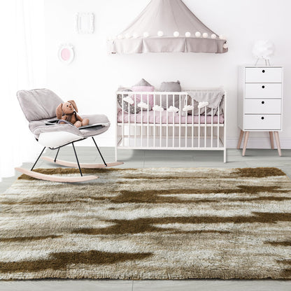 Noahas Fluffy 4x6 Area Rugs for Bedroom Living Room,Shag Khaki Thick Throw Floor Carpet,Soft Shaggy Bedside Non-Slip Plush Dorm Nursery Kids Rug