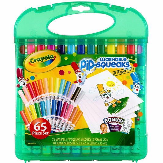 Crayola Pip-Squeaks Washable Marker Set (65ct), Coloring Set, Drawing Art Supplies for Kids, Spring Craft Kit, Travel Activity, Gifts for Kids
