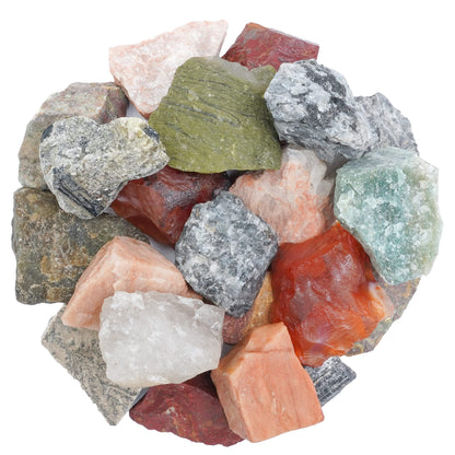 Mixed Raw Stones For Jewelry Making, Rough Gemstones and Crystals Bulk, Tumbling Bulk, Polishing, Cabbing, Lapidary, Fountain Rocks, Decoration, Wire Wrapping, Gem Mining, Reiki Healing 1 lb