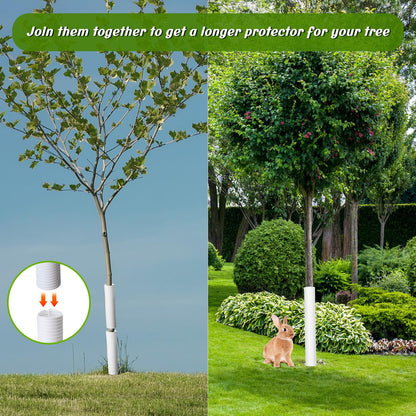 Menkxi 20 Pcs Tree Trunk Protectors from Deer Tree Wraps to Protect Bark Grow Tubes for Saplings Corrugated Guards Covers from Animals Rodents Mowers(15.7 x 2", 15.7 x 1.5",White)