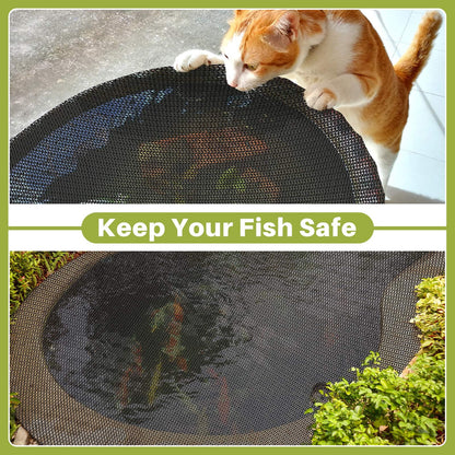 Yoojahow Koi Pond Netting Kit 19.7x30ft, Heavy-Duty Pe, Bird Deer Fence Netting, Durable Net Cover for Leaves, Protect Fish from Blue Heron Bird, Cats & Predators, Stakes & Ties Included