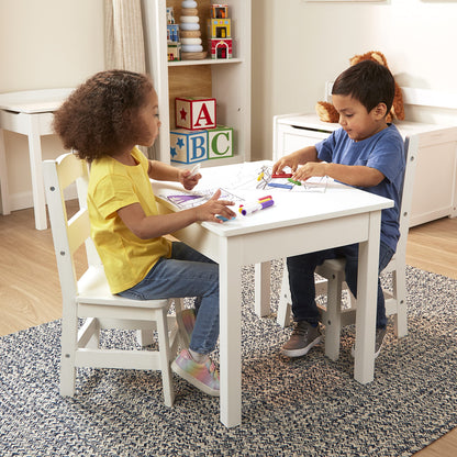 Melissa & Doug Wooden Kids Table & Chairs Set, Montessori, Homeschool Classroom Must Haves, Bedroom Furniture for Boys & Girls 3+