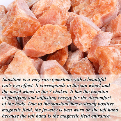 Top Plaza Bulk Sunstone Healing Crystals Rough Stones - Large 1" Natural Raw Stones Crystal for Reiki Healing, Wicca, witchcraft, Tumbling, Cabbing, Fountain Rocks, Decoration, Polishing 0.5lb