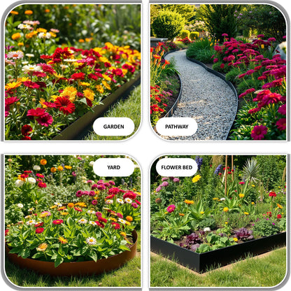 20ft (6-Pack) Cor-Ten Steel Landscape Edging – 40" x 8" Flexible Pre-Applied Rust Patina Garden Border