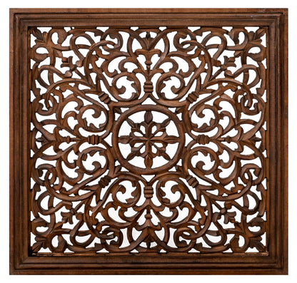 The Wooden Town Kashmiri Wall Décor – Set of 4 (16x16 Inch) | Handcrafted Wooden Wall Panels & Hanging Plaques for Living Room, Home & Office | Burnt Finish Decorative Art for Walls