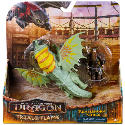 DreamWorks Dragons, How to Train Your Dragon, Rumblehorn & Stoick, Viking Duo Action Figures, Kids Toys for Boys Ages 4 and up
