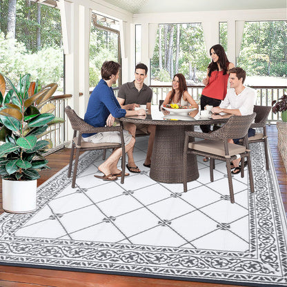 HiiARug Outdoor Rugs 8'x10' for Patios Waterproof RV Mats Camping Rug Outdoor Area Rug Lightweight Portable Outdoor Plastic Straw Rug for Patio, RV, Camping, Balcony, Beach