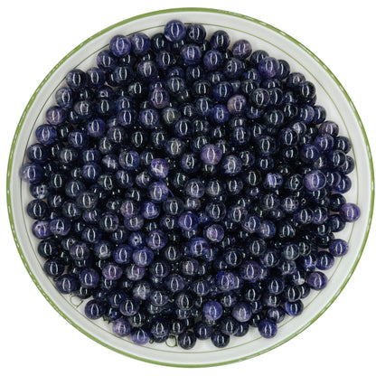 WHNKFB 6mm 100PCS Natural Amethyst Round Beads, Smooth Polished Loose Purple Crystal Beads for Jewelry Making Craft - 4mm 6mm 8mm 10mm Options with Free Elastic Cord