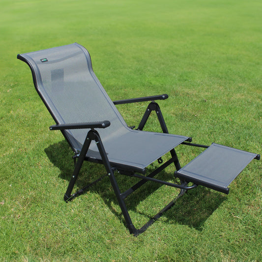 Caravan Sports Ergo+ - Adjustable Outdoor Patio Camping Lounge with Footrest & Headrest, Steel Frame Weather-Resistant Fabric – Folding Outdoor Chair