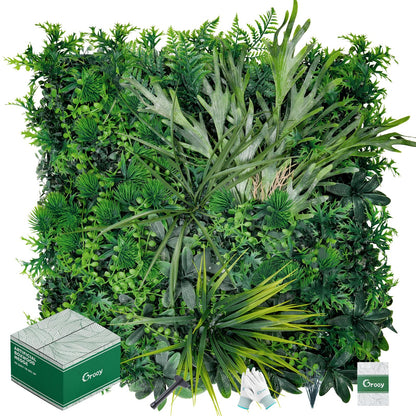 Grooy 20"X20" Grass Wall, 12PCS Boxwood Panels UV-Protected Faux Grass Backdrop Wall,Greenery Privacy Hedge Screen for Outdoor Garden Patio, Indoor Party Balcony Fence Decor