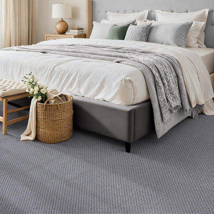 ANSSO Wool Rugs 8x10 for Living Room,80% Merino Wool and 20% Cotton Soft Tufted Area Rug with Cotton Non-Slip Backing,Large Area Rug for Bedroom Bedroom, Dining and Home Office (Dark Gray)