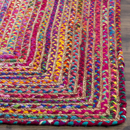 SAFAVIEH Cape Cod Collection Runner Rug - 2'3" x 6', Red & Multi, Handmade Jute & Cotton, Woven Braided Design (CAP202A)