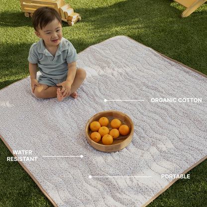 Toddlekind Portable Baby Mat, Organic Cotton 47" x 47, Portable, playpen mat, Travel, Indoor/Outdoor mat, for Babies/Toddlers, 0m+ (Earthen)
