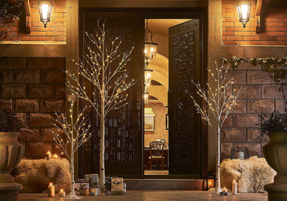 Hairui Lighted White Birch Tree 6FT, Twig Tree with Lights Plug in for Christmas Wedding Party Easter Decorations Indoor Outdoor Use