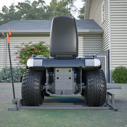 Large Riding Lawn Mower Lift Jack 880Lbs for Wide 46" Ride on Lawn Mowers & Garden Tractors,Foldable Lawn Tractor Lift with Manual and Power Handles Fit Multiple Mowers