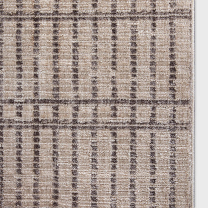 Well Woven Custom Size Hallway Stair Runner - Nordlys Skog Ivory - 27 Inches Wide x 4 Feet Long Runner (27" x 4') - Stain-Resistant, Snow Drift Slats Design, for Hallways, Kitchens, Stairs