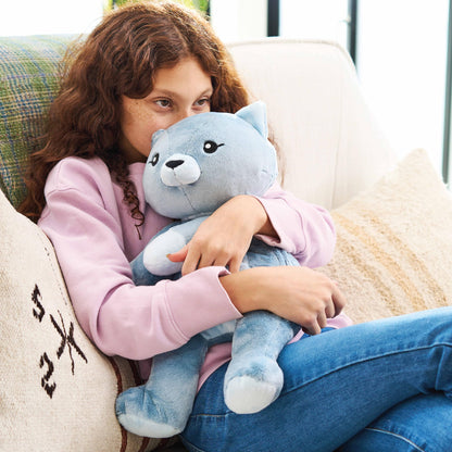 HUGIMALS Frankie the Cat 20 Inch 4.5 lb Heavy Cute Sensory Weighted Comfort Plush | Large Unscented Washable Self Care Calming Stuffed Animal for Kids, Teens and Adults