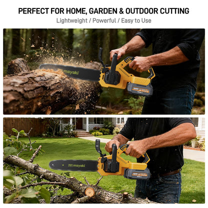 Cordless 40V 14" Chainsaw Compatible with Dewalt 20v MAX Battery, w/ (2) 4.0ah Battery, Electric Handheld Power Chain Saw w/ 1700W Brushless Motor, 40 Ft/s, Auto Oiler for Tree Wood Cutting Trimming