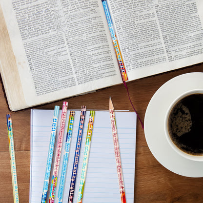 200 Bible Verses Inspirational Scripture Pencils with Hollow Cross for School & Church