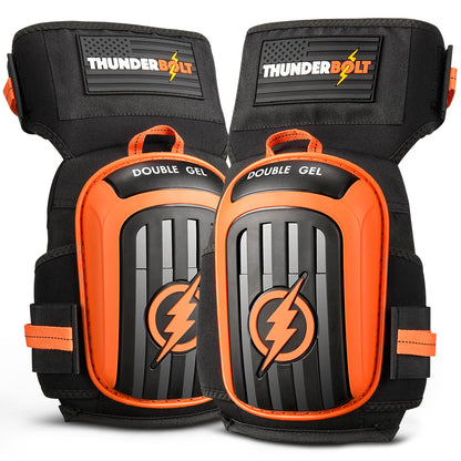 Thunderbolt Knee Pads for Men Construction Knee Pads for Work for Men and Women with Double Gel for Gardening Flooring Roofing Heavy Duty with Extra Thick Foam and Strong Adjustable Non-Slip Straps