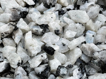 GAF TREASURES Wholesale Raw Rainbow Moonstone Crystals, Natural Rainbow Moonstone Stone, Rainbow Moonstone Rough, Rainbow Moonstone Healing Crystals (Rainbow Moonstone, 0.5 Pound)