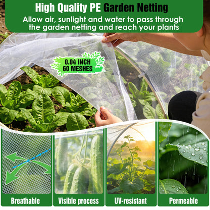 10 X 50FT Garden Mesh Netting Ultra Fine Mesh Netting Pest Barrier for Raised Beds, Mosquito Insect Bug Bird Netting for Blueberry Bushes Strawberry Fruits Vegetables Flowers Plants Cover Protection