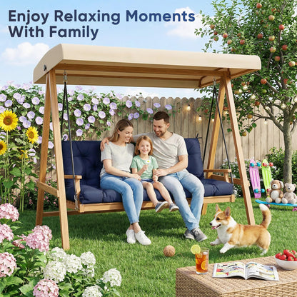 SLIMSTY Porch Swing Cushions,Waterproof 2-3 Seater Replacement for Outdoor Furniture,Thickened 4.7 Inches Patio Cushion with Ties& Backrest,Outdoor Bench Cushion for Backyard,Garden,60 x 40 inches