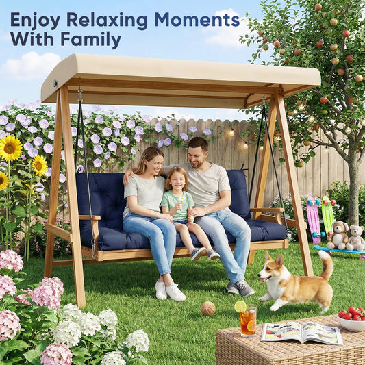 SLIMSTY Porch Swing Cushions,Waterproof 2-3 Seater Replacement for Outdoor Furniture,Thickened 4.7 Inches Patio Cushion with Ties& Backrest,Outdoor Bench Cushion for Backyard,Garden,60 x 40 inches