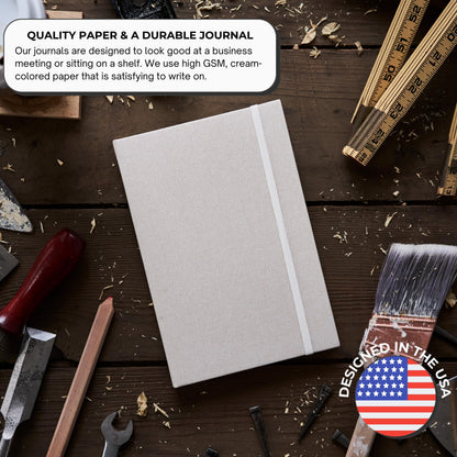 Portage Blank Hardcover Aesthetic Notebook Writing Journal – Bleed-Proof Paper Notepad for Journaling, High GSM, A5 Notebook, Cream Pages - Oatmeal, 6 x 8.5 Inches, 224 Pages