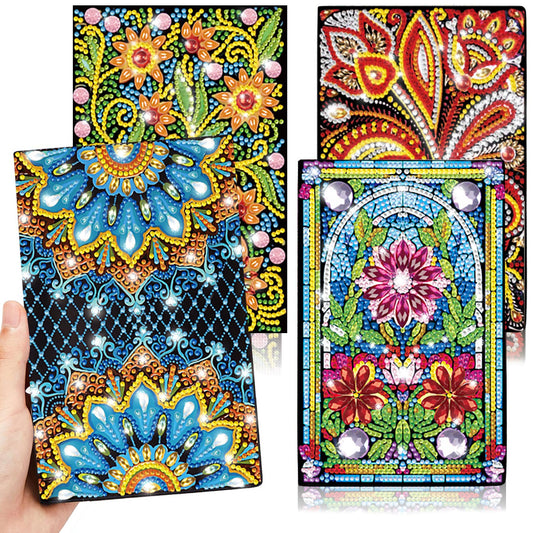Josongslax Diamond Art Kits for Adults Teens, 4 Pack Diamond Painting Journals Notebooks, DIY 5D Gem Dots Art Crafts for Adults Clearance, Teenagers' Birthdays, Graduation, Christmas Gifts with Tools
