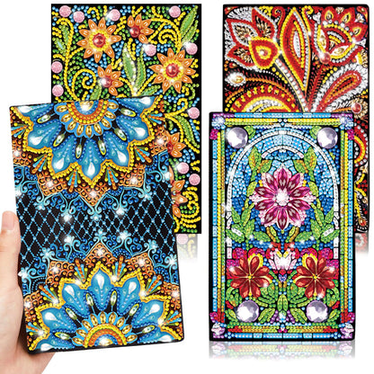 Josongslax Diamond Art Kits for Adults Teens, 4 Pack Diamond Painting Journals Notebooks, DIY 5D Gem Dots Art Crafts for Adults Clearance, Teenagers' Birthdays, Graduation, Christmas Gifts with Tools