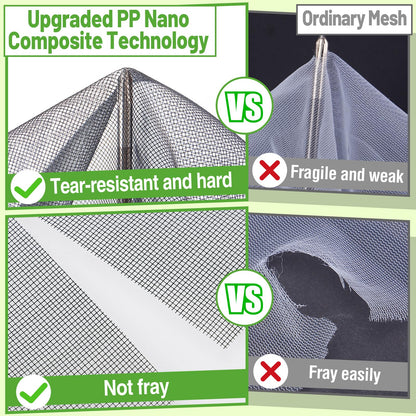 Stronger Garden Mesh Netting - 10 x 20 ft PP Nanocomposite Bird Net Barrier, Mosquito Netting Screen for Outdoor Plants Vegetables Patios Balconies Terraces, Shading Rate 33% (Black)