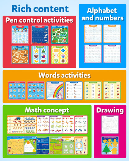 Coogam Handwriting Hundred Board, Math Manipulative Wooden Montessori 1-100 Number Toys, Alphabet Writing Practice for Preschool Educational Activity, Fine Motor Learning Game for Kids Age 3-8