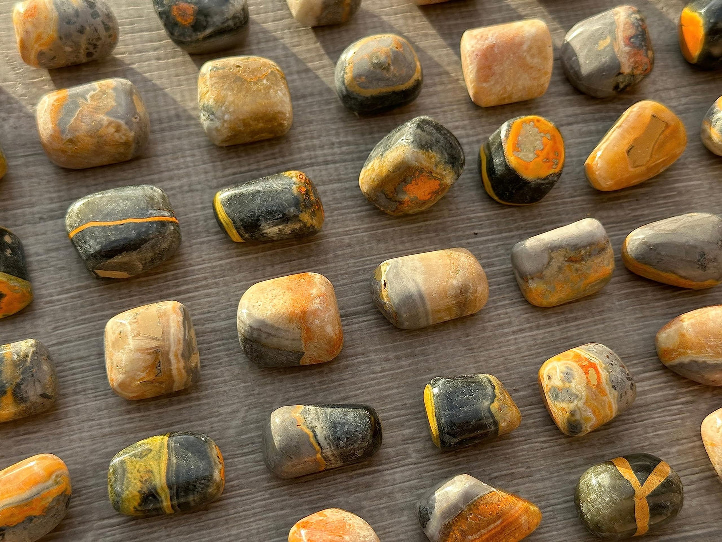 GAF TREASURES 5 Pcs Bumble Bee Jasper Tumbled Stones, Polished Bumble Bee Jasper Gemstone, Bumble Bee Jasper Healing Crystals (Bumble Bee Jasper)