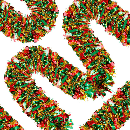 70 Ft Christmas Tinsel Garland Metallic Tinsel Twist Garland Glitter Christmas Tree Hanging Decorations for New Year Party Birthday Holiday Indoor Outdoor Supplies (Mix 2)