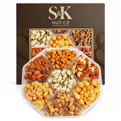 Mother’s Day Nuts Gift Tray, Gourmet Mixed Nuts Assortment With Sweet And Roasted Salted Varieties, Ready To Serve Snack Gift Box For Mom, Family And Thank You Occasions