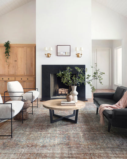 Loloi Chris Loves Julia Jules Collection JUL-05 Lagoon/Brick 7'-6'' x 9'-6'', .13" Pile Height, Area Rug