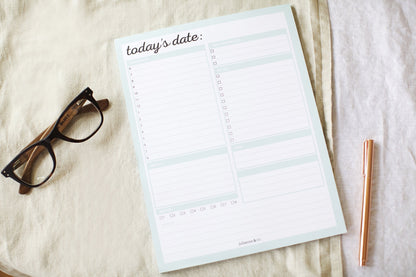 JULIANNE & CO Daily To-Do Undated Tear-Away Planner Notepads - Premium Personal Organizer for Home, Office, Work, School - 50 Pages for Daily Tasks, Notes, Water Intake and Meal Prep (8.5 x 11)