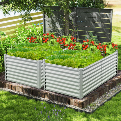 Giantex 6x3x2ft Raised Garden Bed, Large Metal Elevated Rectangular Planter Bed, 271 Gallon Capacity, Outdoor Planting Garden Box for Vegetable Flower Herb Grow (Grey)