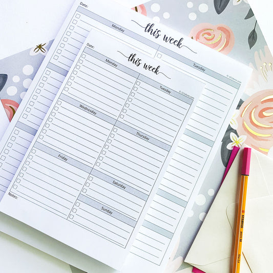 321Done 8.5x11 Weekly Checklist Notepad, Made in USA, Letter Size Tear-Off Undated Planning Pad, Work and Personal Organizer To Do List Pad, Desk Planner, Productivity Tracker - 50 Sheets