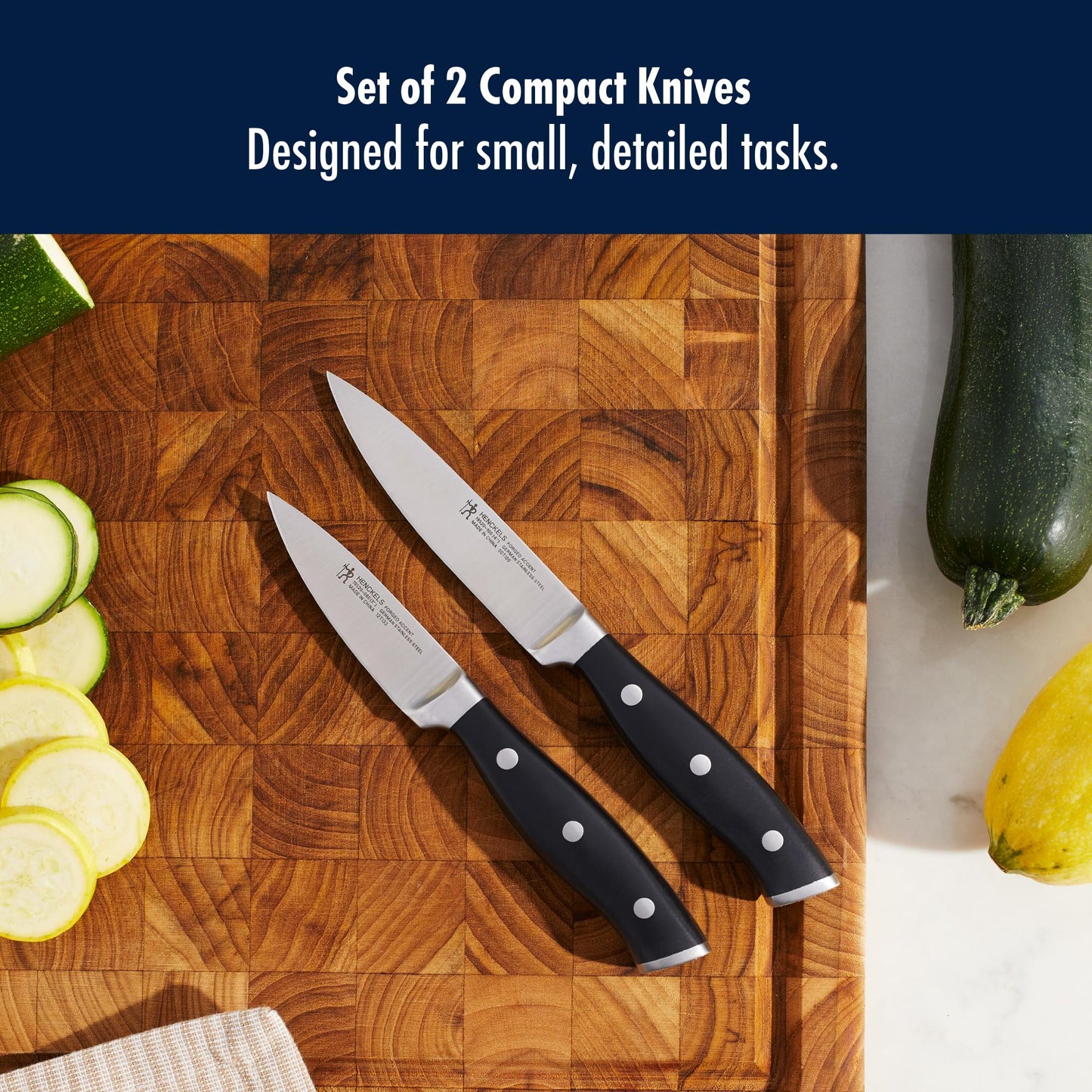 HENCKELS Forged Accent Razor-Sharp 2-pc Paring Knife Set, German Engineered Informed by 100+ Years of Mastery,Black